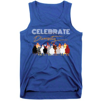 Celebrate Diversity Chickens Funny Graphic Tee Chicken Cute Gift Tank Top