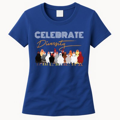 Celebrate Diversity Chickens Funny Graphic Tee Chicken Cute Gift Womens T-Shirt