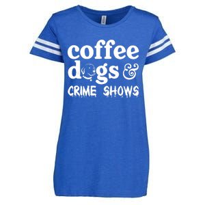 Coffee Dogs Crime Shows Funny Coffee Dog Lovers Halloween Enza Ladies Jersey Football T-Shirt