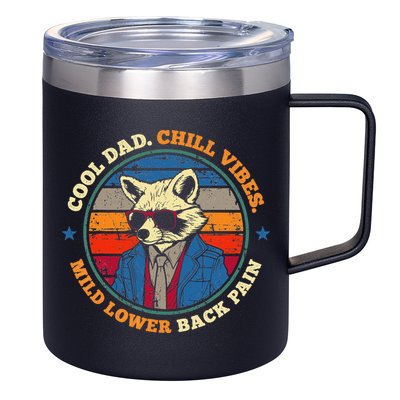 Cool Dad Chill Vibes Mild Back Pain Funny Fathers Day Gift 12oz Stainless Steel Coffee Mug