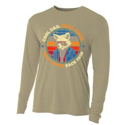 Cool Dad Chill Vibes Mild Back Pain Funny Fathers Day Gift Cooling Performance Long Sleeve Crew