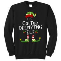 Coffee Drinking Christmas Elf Matching Pajama XMas Party Sweatshirt