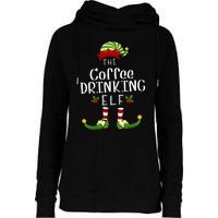 Coffee Drinking Christmas Elf Matching Pajama XMas Party Womens Funnel Neck Pullover Hood