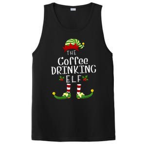 Coffee Drinking Christmas Elf Matching Pajama XMas Party PosiCharge Competitor Tank