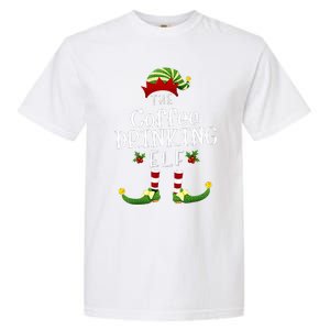 Coffee Drinking Christmas Elf Matching Pajama XMas Party Garment-Dyed Heavyweight T-Shirt