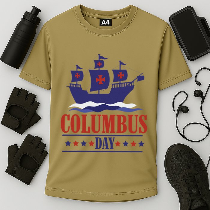 Columbus Day Christopher Columbus Italian American Cooling Performance Crew T-Shirt