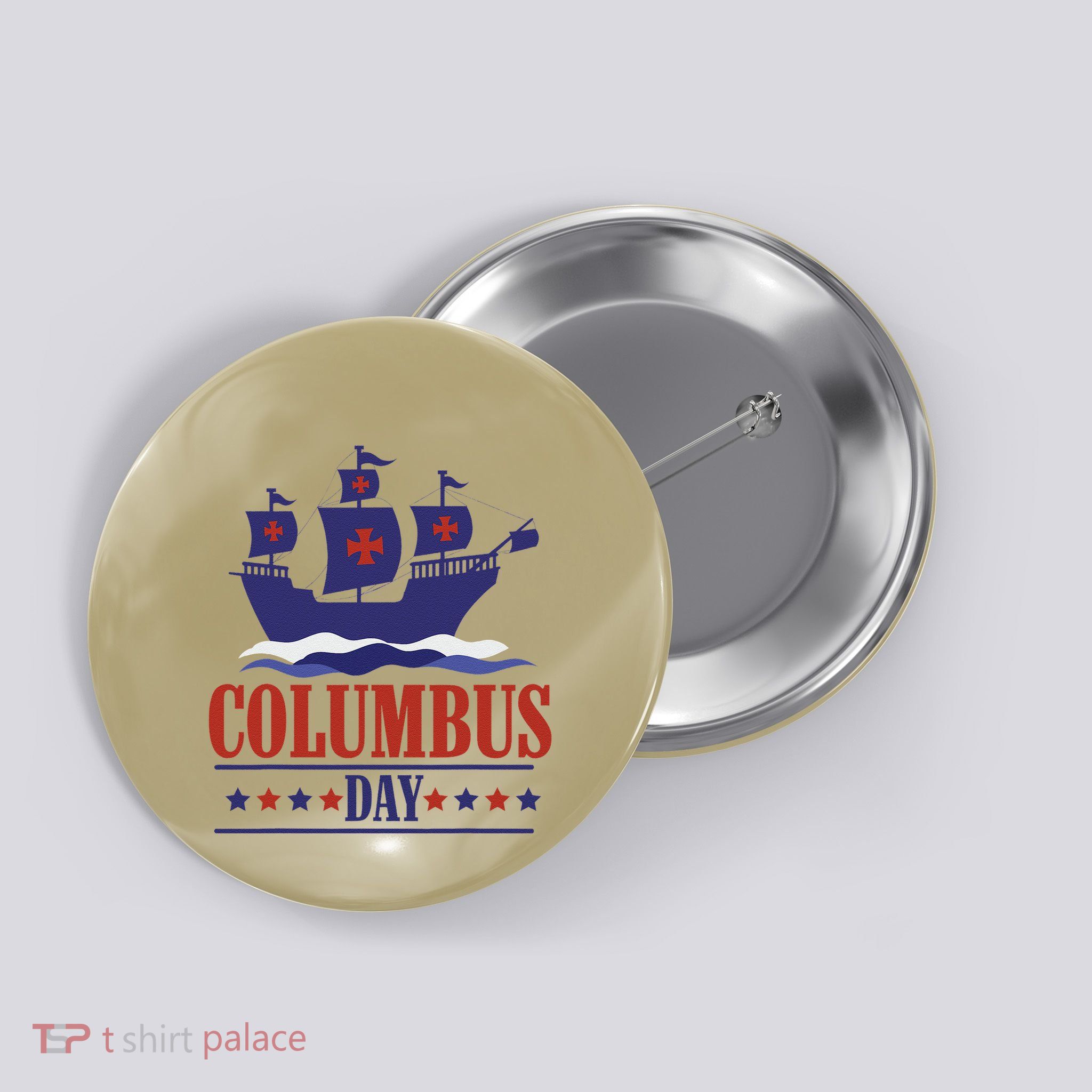 Columbus Day Christopher Columbus Italian American Button