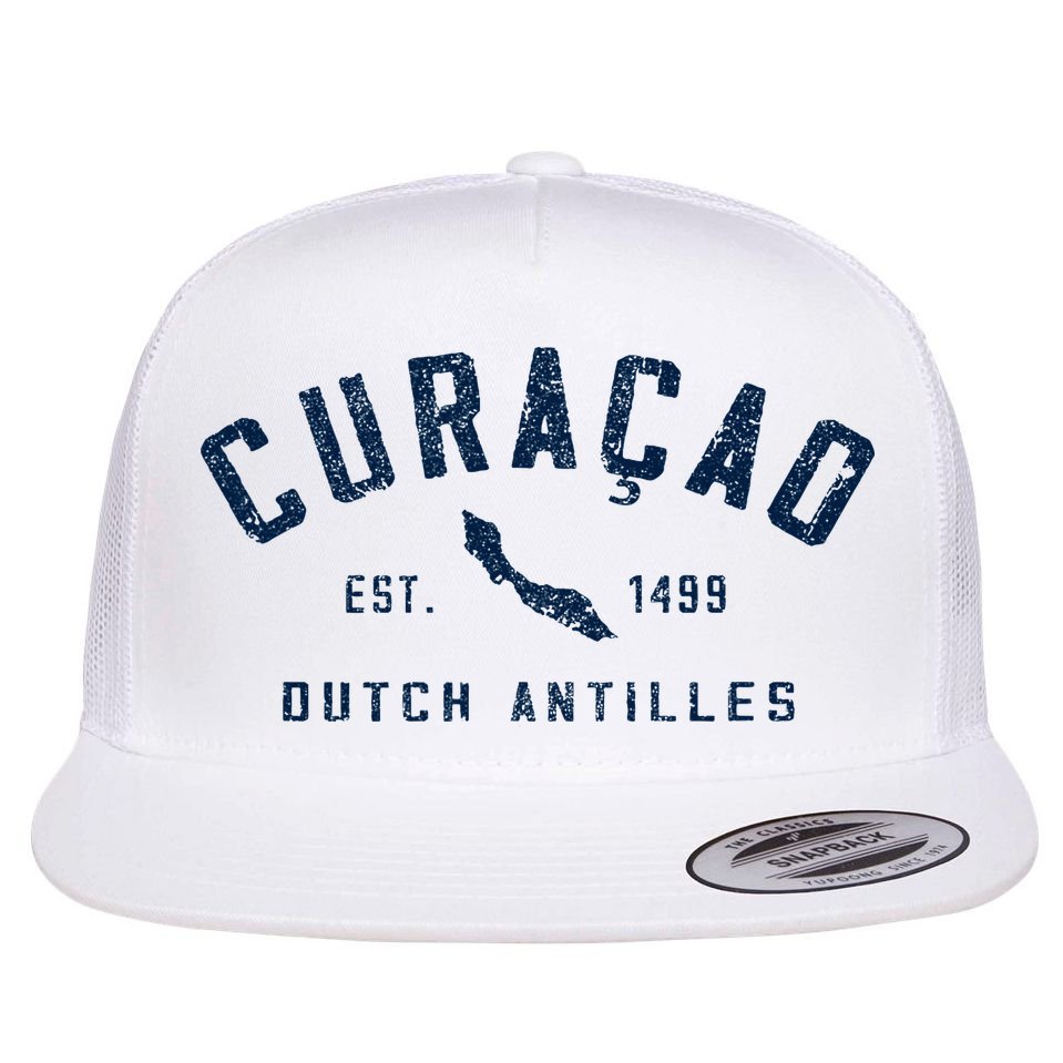 Curacao Dutch Caribbean Souvenir Cruise Vacation Flat Bill Trucker Hat
