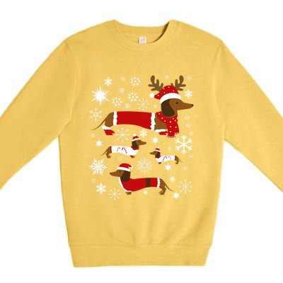 Cute Dachshund Christmas For Dog Lovers Meaningful Gift Premium Crewneck Sweatshirt