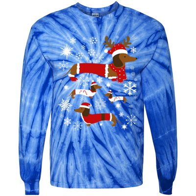 Cute Dachshund Christmas For Dog Lovers Meaningful Gift Tie-Dye Long Sleeve Shirt