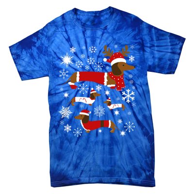 Cute Dachshund Christmas For Dog Lovers Meaningful Gift Tie-Dye T-Shirt