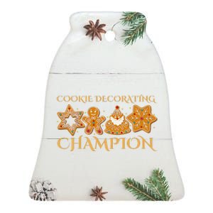 Cookie Decorating Champion Baking Christmas Family Matching Ceramic Bell Ornament