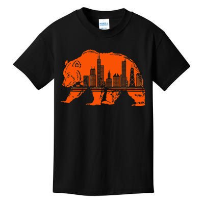 Chicago Downtown City Skyline Illinois Pride Kids T-Shirt