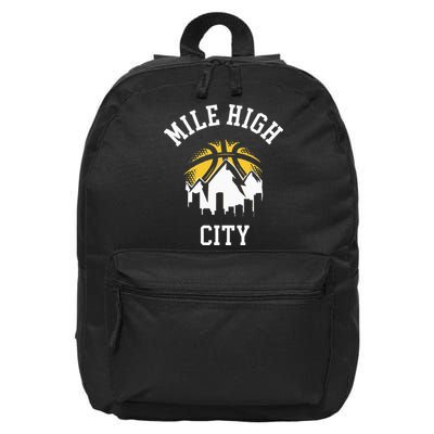 Classic Denver Colorado Mile High Denver City 16 in Basic Backpack