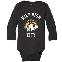 Classic Denver Colorado Mile High Denver City Baby Long Sleeve Bodysuit