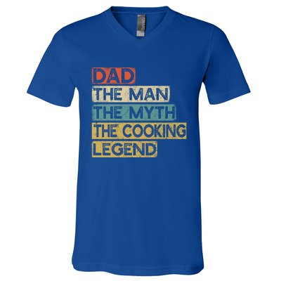 Chef Dad Cooking Legend Home Cook Fathers Day Gift V-Neck T-Shirt