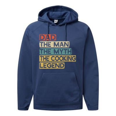 Chef Dad Cooking Legend Home Cook Fathers Day Gift Performance Fleece Hoodie