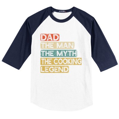 Chef Dad Cooking Legend Home Cook Fathers Day Gift Baseball Sleeve Shirt