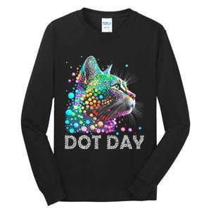 Colorful Dots Cat Lover Happy Dot Day Tall Long Sleeve T-Shirt