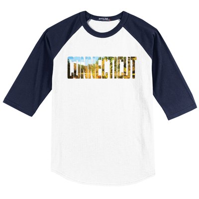 Cool Design Connecticut T Baseball Sleeve Shirt