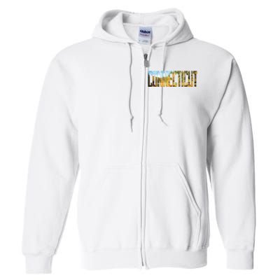 Cool Design Connecticut T Full Zip Hoodie