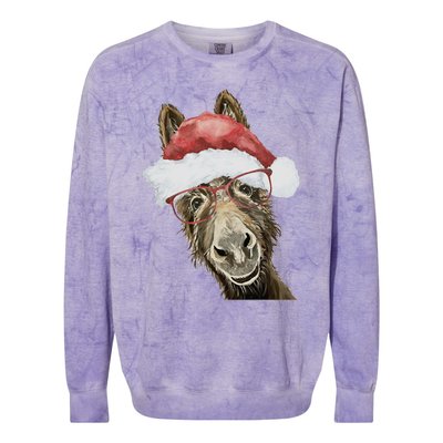 Christmas Donkey, Cute Christmas Donkey Colorblast Crewneck Sweatshirt