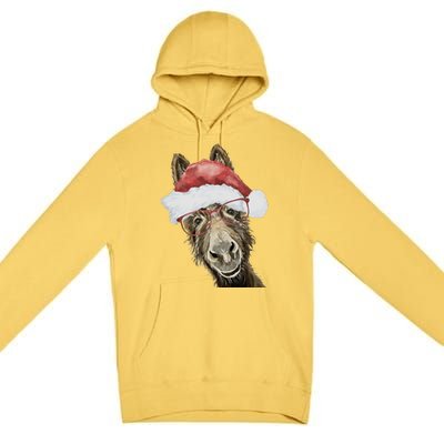 Christmas Donkey, Cute Christmas Donkey Premium Pullover Hoodie