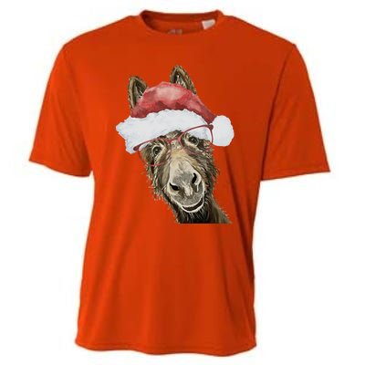 Christmas Donkey, Cute Christmas Donkey Cooling Performance Crew T-Shirt