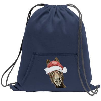 Christmas Donkey, Cute Christmas Donkey Sweatshirt Cinch Pack Bag