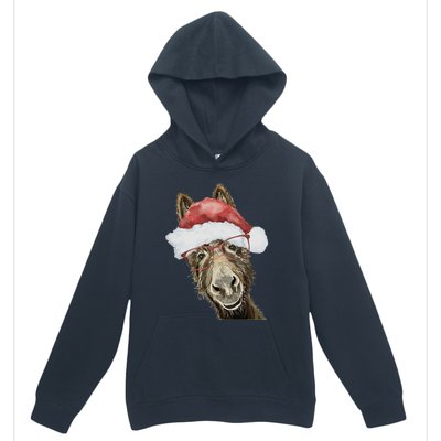 Christmas Donkey, Cute Christmas Donkey Urban Pullover Hoodie