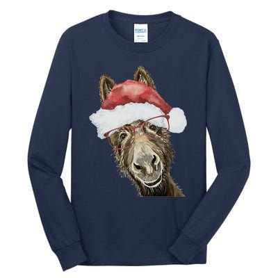 Christmas Donkey, Cute Christmas Donkey Tall Long Sleeve T-Shirt