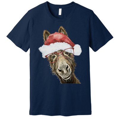 Christmas Donkey, Cute Christmas Donkey Premium T-Shirt