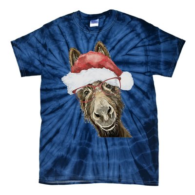 Christmas Donkey, Cute Christmas Donkey Tie-Dye T-Shirt