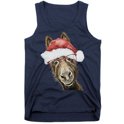 Christmas Donkey, Cute Christmas Donkey Tank Top