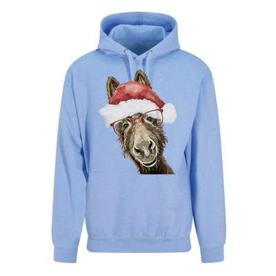 Christmas Donkey, Cute Christmas Donkey Unisex Surf Hoodie