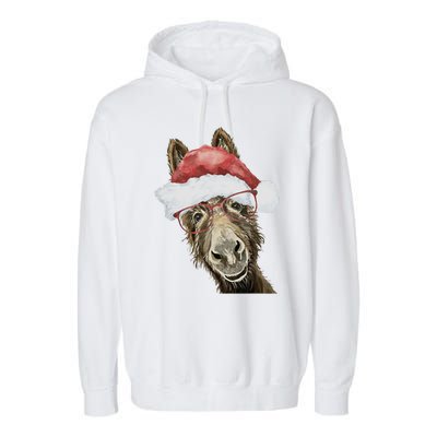 Christmas Donkey, Cute Christmas Donkey Garment-Dyed Fleece Hoodie