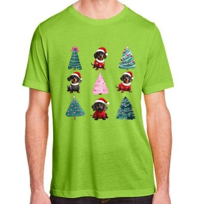 Cute Dachshund Christmas Tree Pattern Merry Xmas Dog Lover Great Gift Adult ChromaSoft Performance T-Shirt