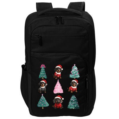 Cute Dachshund Christmas Tree Pattern Merry Xmas Dog Lover Great Gift Impact Tech Backpack