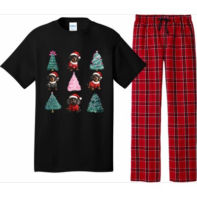 Cute Dachshund Christmas Tree Pattern Merry Xmas Dog Lover Great Gift Pajama Set