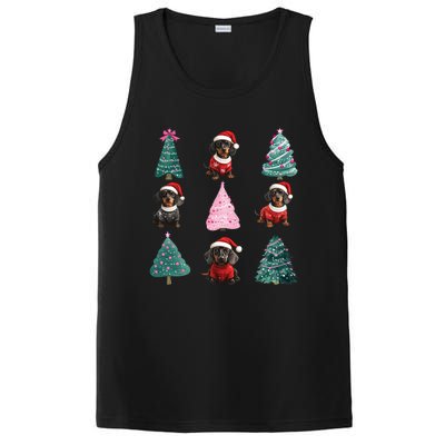 Cute Dachshund Christmas Tree Pattern Merry Xmas Dog Lover Great Gift PosiCharge Competitor Tank