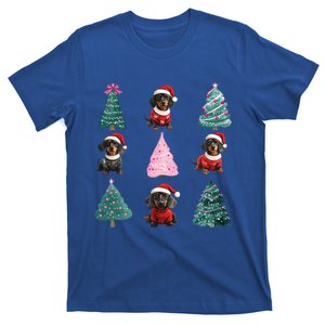 Cute Dachshund Christmas Tree Pattern Merry Xmas Dog Lover Great Gift T-Shirt