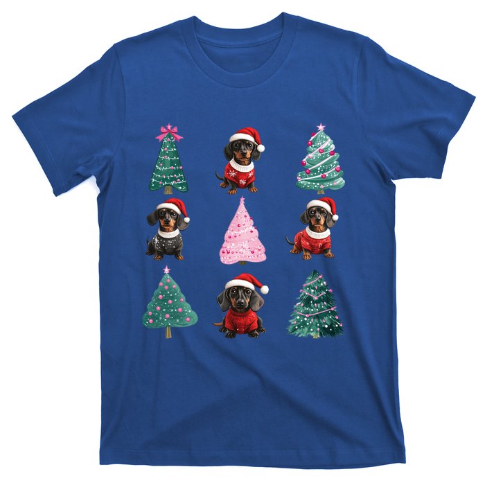 Cute Dachshund Christmas Tree Pattern Merry Xmas Dog Lover Great Gift T-Shirt