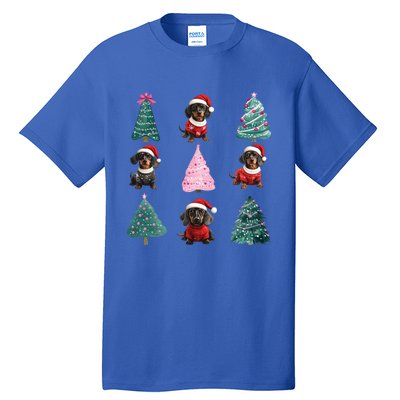 Cute Dachshund Christmas Tree Pattern Merry Xmas Dog Lover Great Gift Tall T-Shirt