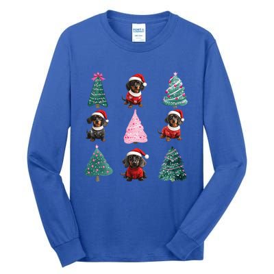 Cute Dachshund Christmas Tree Pattern Merry Xmas Dog Lover Great Gift Tall Long Sleeve T-Shirt