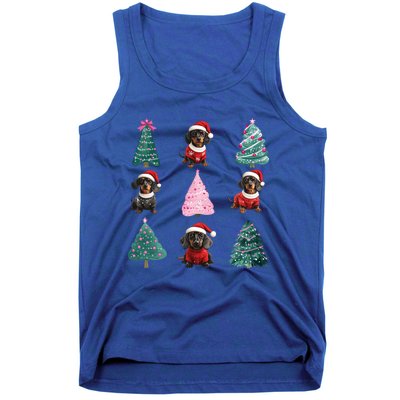 Cute Dachshund Christmas Tree Pattern Merry Xmas Dog Lover Great Gift Tank Top