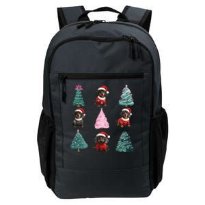 Cute Dachshund Christmas Tree Pattern Merry Xmas Dog Lover Great Gift Daily Commute Backpack