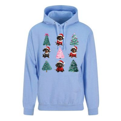 Cute Dachshund Christmas Tree Pattern Merry Xmas Dog Lover Great Gift Unisex Surf Hoodie