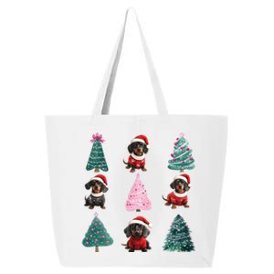 Cute Dachshund Christmas Tree Pattern Merry Xmas Dog Lover Great Gift 25L Jumbo Tote