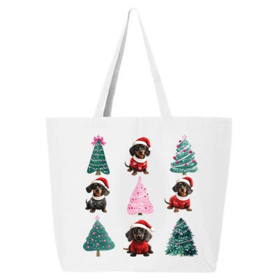 Cute Dachshund Christmas Tree Pattern Merry Xmas Dog Lover Great Gift 25L Jumbo Tote