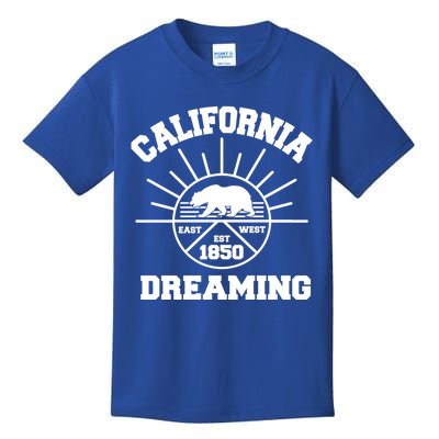 California Dreaming California State Flag Bear Gift Cool Beach Cute Gift Kids T-Shirt